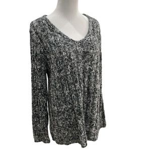 Chico’s black white chunky knit marled sweater